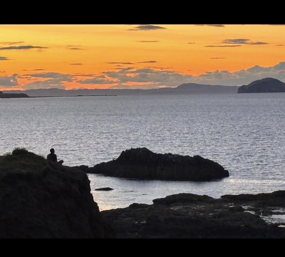 Dunbar coastline at sunset